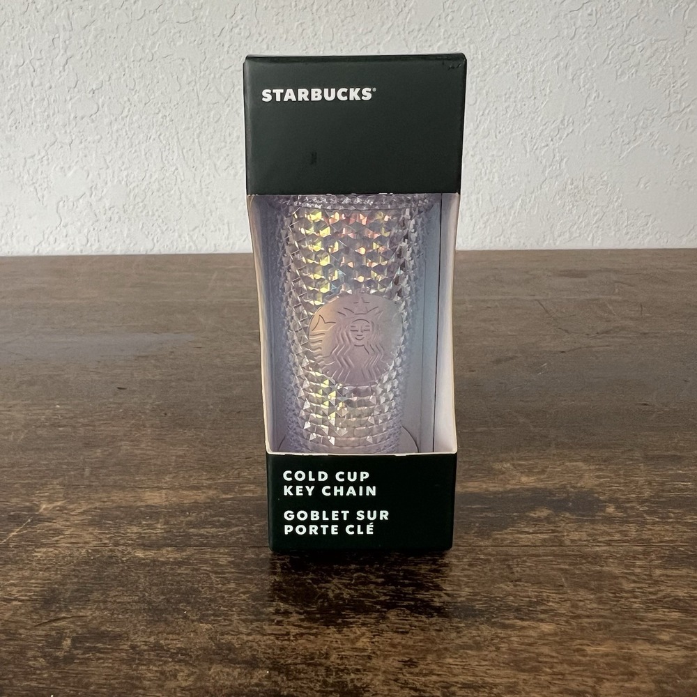 Starbucks 2023 Studded‎ Dichroic Iridescent Unicorn Bling Keychain